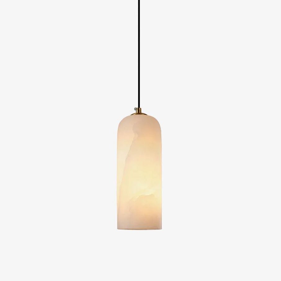 Elegant Alabaster Globe Pendant Light with Brass Finish | Adjustable Height for Versatile Illumination