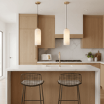 Elegant Alabaster Globe Pendant Light with Brass Finish | Adjustable Height for Versatile Illumination