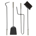 Elegant Fireplace Tool Set | 4-Piece Stainless Steel Fireplace Tools with Wall-Mounted Rack for Easy Access and Maintenance