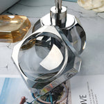 Crystal Glass Bathroom Accessories Set, Glass Soap Dispenser with Toothbrush Holder, Vanity Tray for Bathroom Countertop