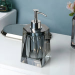 Crystal Glass Bathroom Accessories Set, Glass Soap Dispenser with Toothbrush Holder, Vanity Tray for Bathroom Countertop
