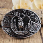 Oval Bull Skull Belt Buckle with Hidden Knife