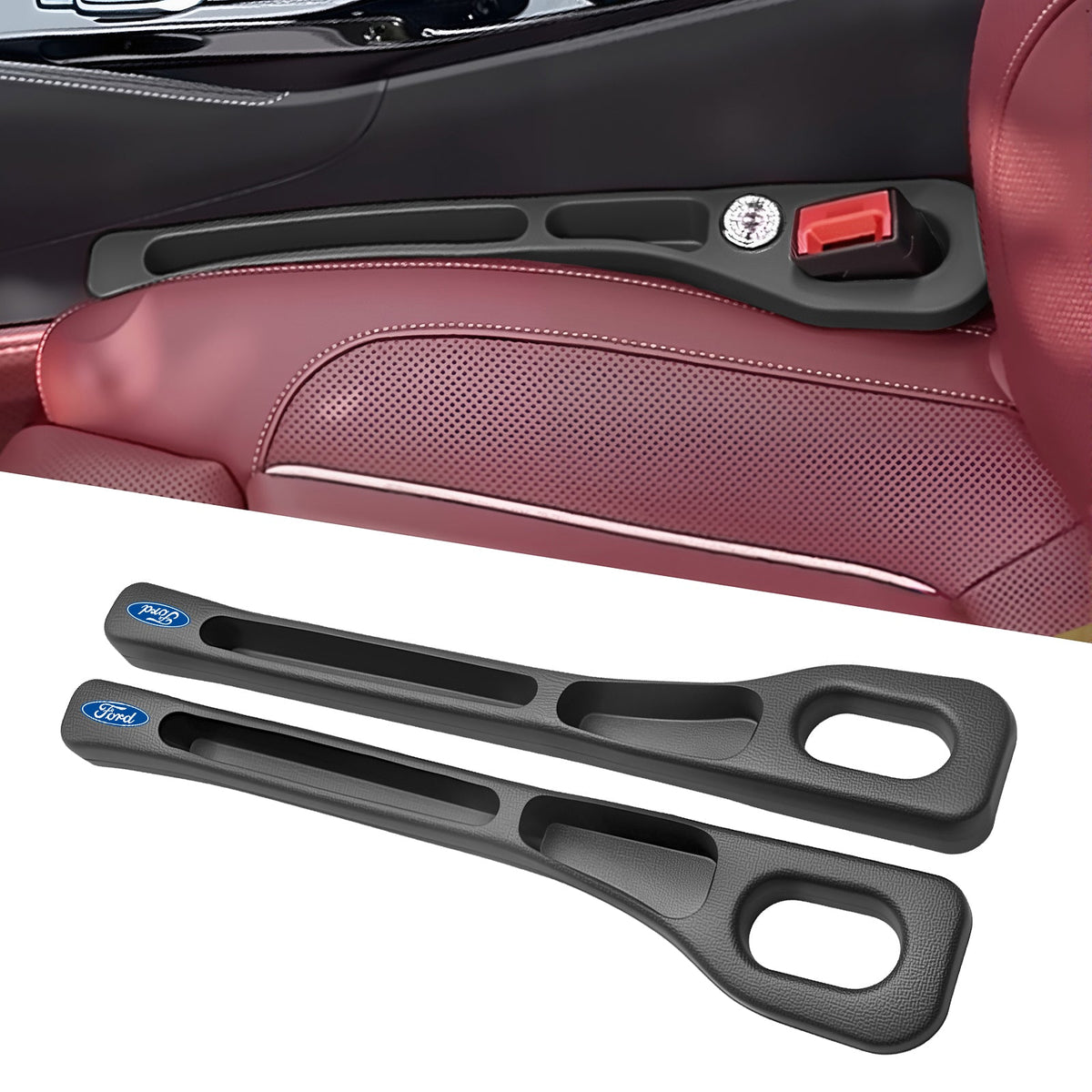 Car Seat Gap Filler with Adjustable Belt Strap