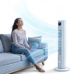 Tower Fan with Remote Control 4-Speed Oscillating Bladeless Air Circulator Quiet Sleep Mode 12-Hour Timer for Bedroom Living Room