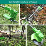 Electric Weed Eater, Electric Weed Wacker, Lawn Edger, Battery Powered Grass Cutter, Foldable Battery Weed Trimmer