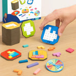 Shape-Matching Brain Teaser Set with 108 Pieces and 20 Pattern Cards for Kids Age 4+ and Adults