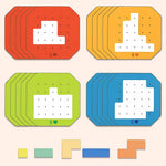 Shape-Matching Brain Teaser Set with 108 Pieces and 20 Pattern Cards for Kids Age 4+ and Adults