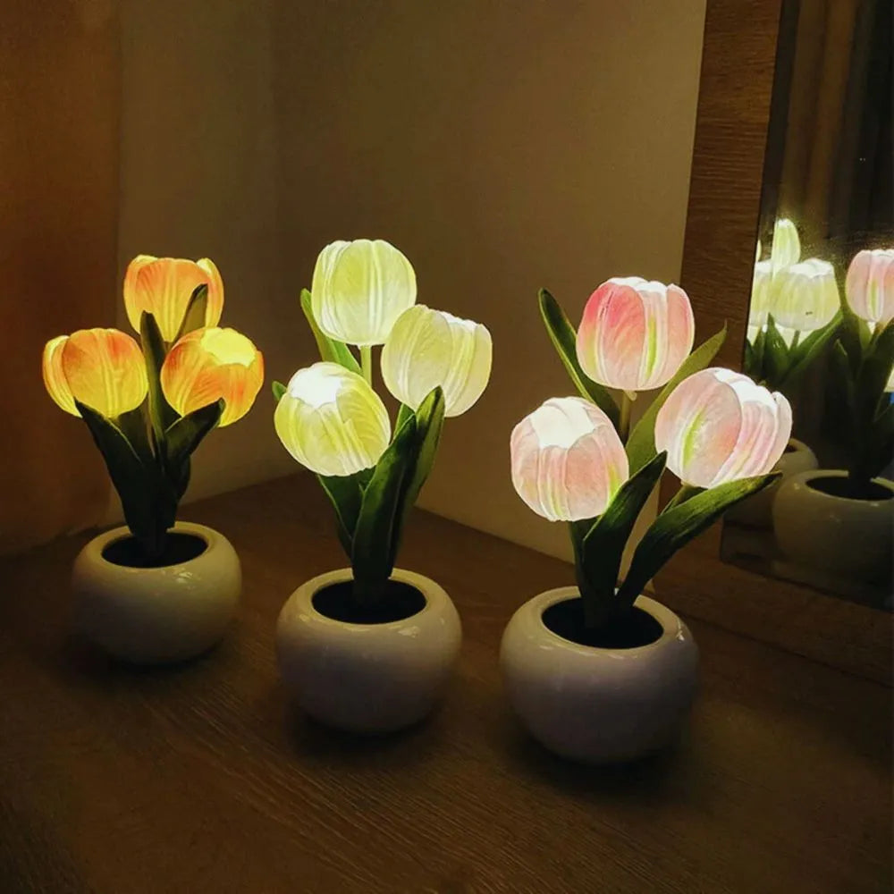 Stylish LED Desk Lamp with Planter Design