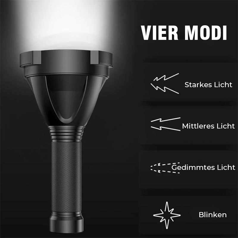 Bright Rechargeable LED Torch with 9 Settings