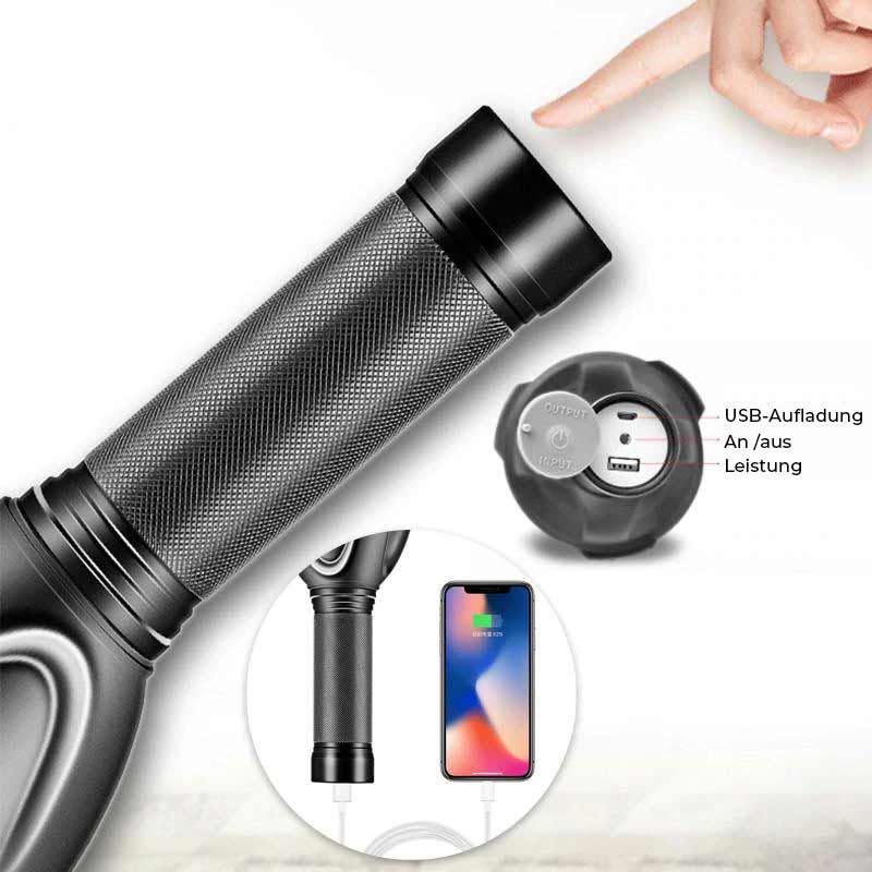 Bright Rechargeable LED Torch with 9 Settings
