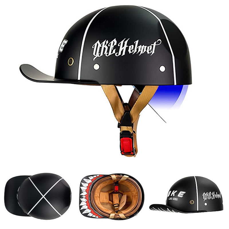 Motorcycle Helmets DOT Approved Cap Style, Lightweight Helmet with Anti UV Inner Visor, Baseball Cap Helmet with Visor