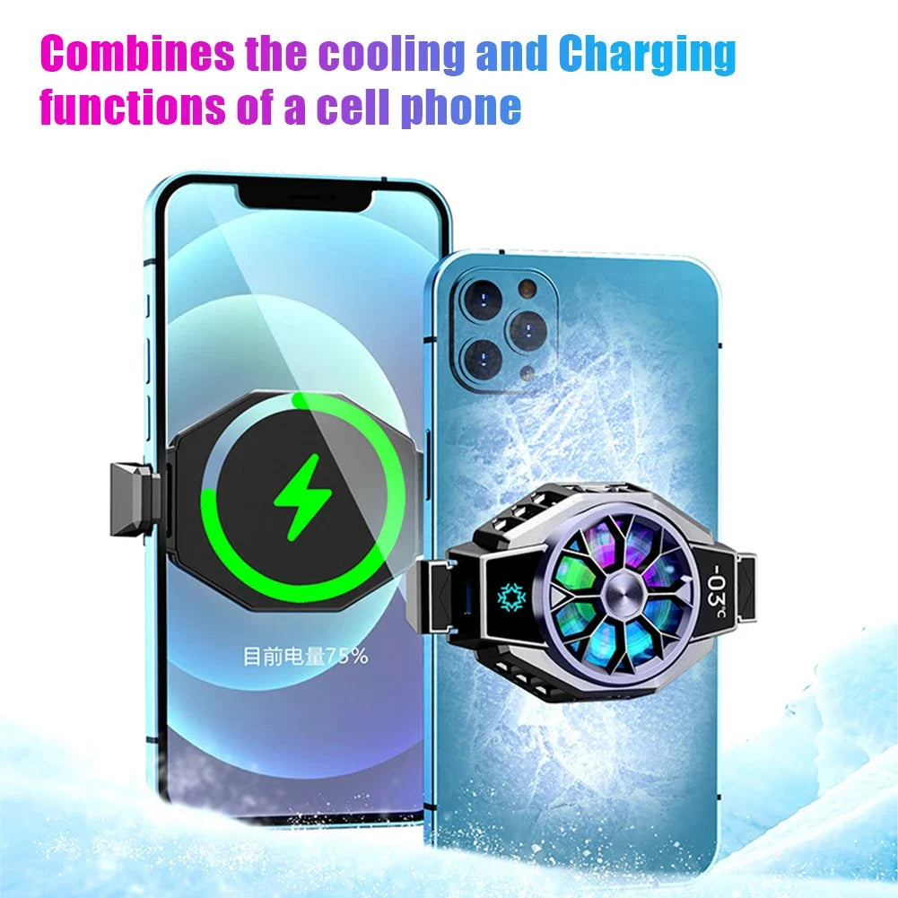 Mobile Fan | Clip-On Cooling Fan with Smart Temperature Display | Portable Solution for Mobile Devices