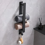 Modern Black Towel Rack with No-Drill Installation | Space-Saving Solution for Bathroom Organization