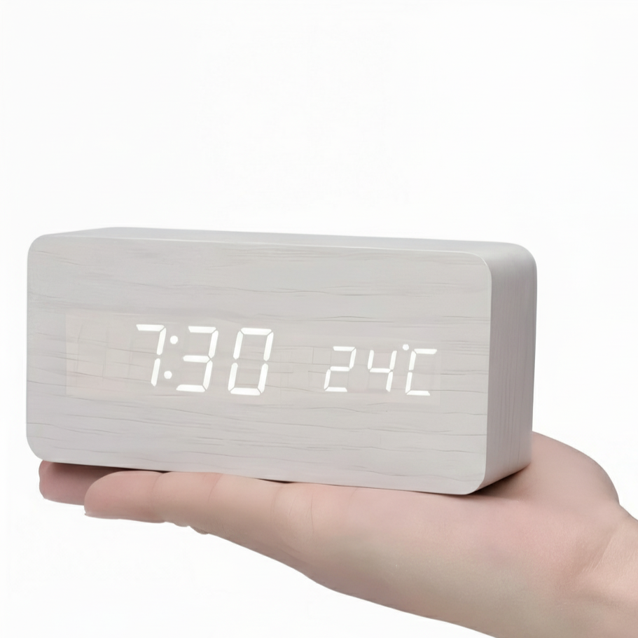 Eco Friendly LED Wood Alarm Clock