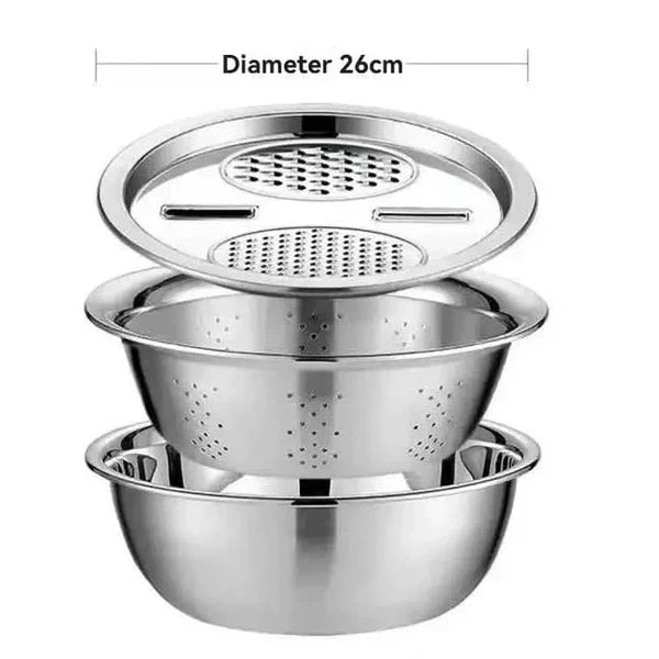 VEGGIELIVA – Stainless Steel Potato & Vegetable Slicer Set