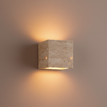 Natural Travertine Wall Light Sconce | Minimalist Design with Up-and-Down Glow for Indoor and Outdoor Ambiance