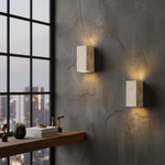 Natural Travertine Wall Light Sconce | Minimalist Design with Up-and-Down Glow for Indoor and Outdoor Ambiance