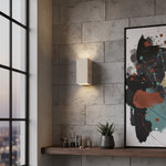 Natural Travertine Wall Light Sconce | Minimalist Design with Up-and-Down Glow for Indoor and Outdoor Ambiance