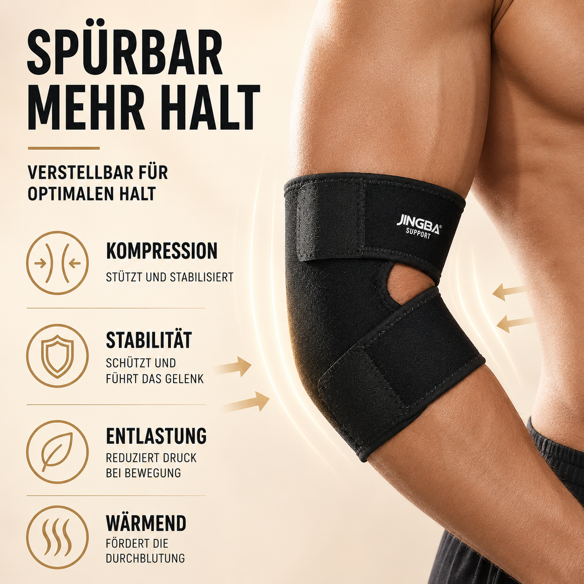 Adjustable Elbow Compression Sleeve with Targeted Support for Workouts Recovery Daily Activity