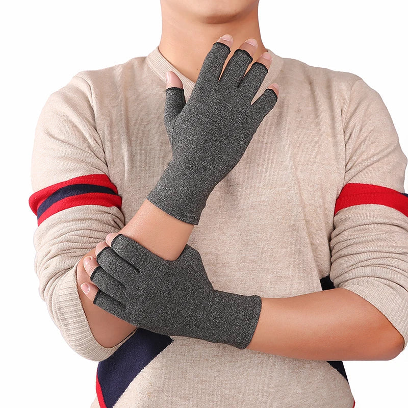 Fingerless Compression Gloves for Joint Support – Breathable Half-Finger Hand Braces for Everyday Tasks Comfort