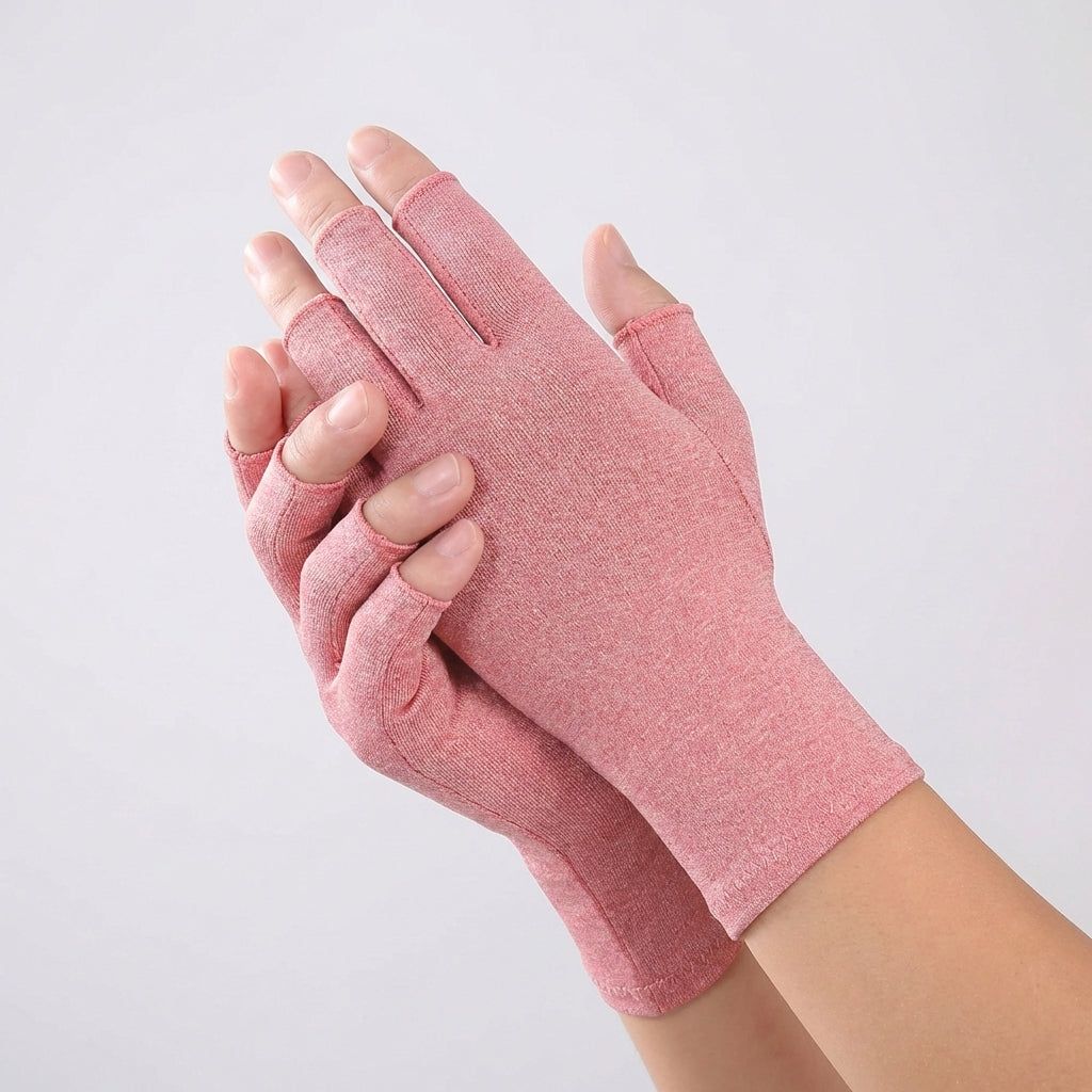 Fingerless Compression Gloves for Joint Support – Breathable Half-Finger Hand Braces for Everyday Tasks Comfort