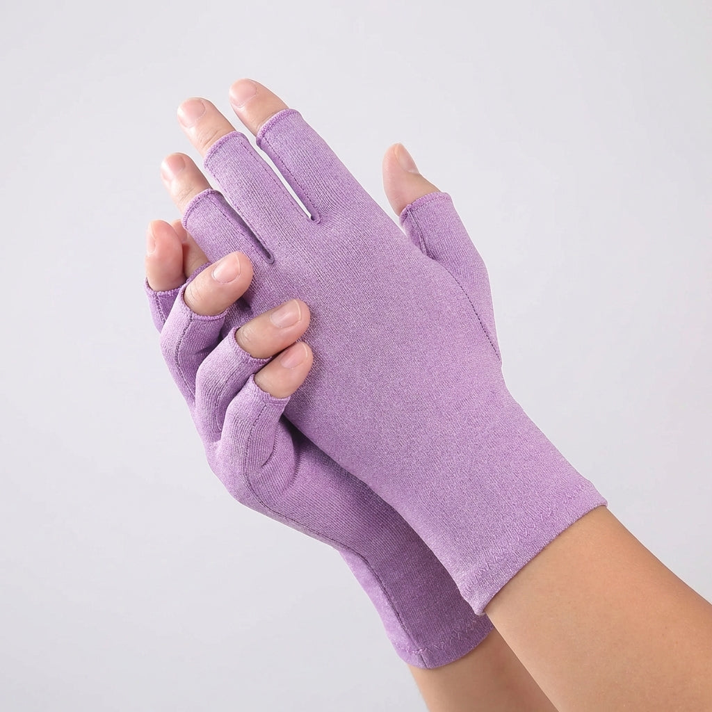 Fingerless Compression Gloves for Joint Support – Breathable Half-Finger Hand Braces for Everyday Tasks Comfort