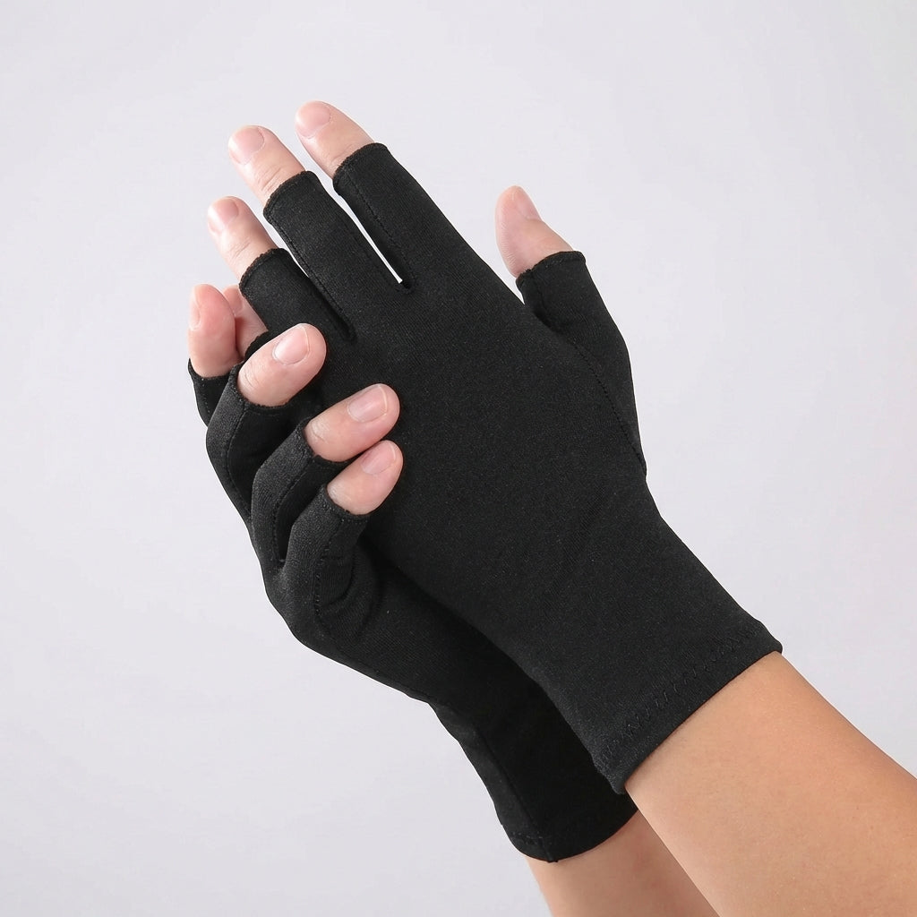 Fingerless Compression Gloves for Joint Support – Breathable Half-Finger Hand Braces for Everyday Tasks Comfort