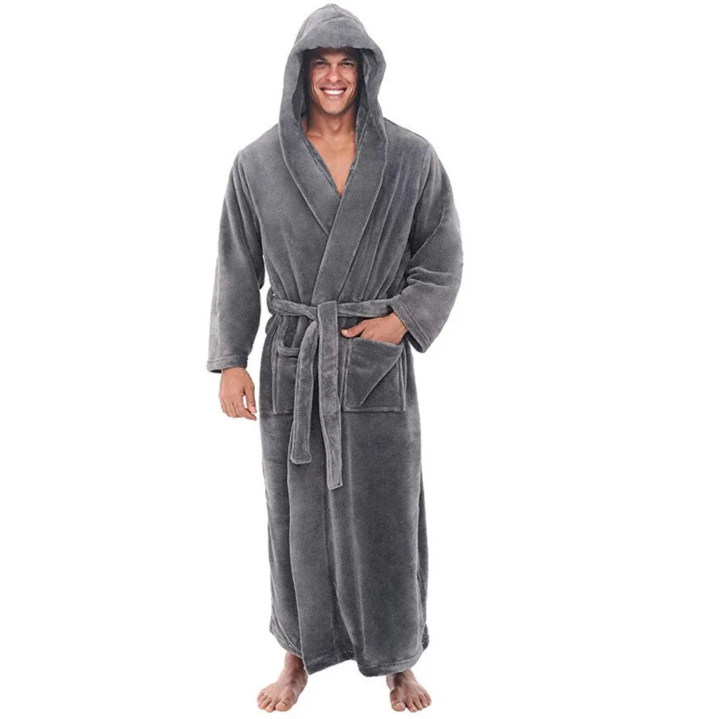 Cozy Fleece Hooded Robe for Women's Loungewear - Dotisk