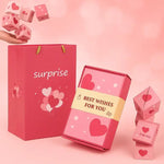 Surprise Pop-Up Gift Box with 10 Inner Cubes for Birthday Anniversary Valentine's Day Romantic Occasions Velvet Lined Keepsake Box Set Inclu