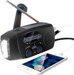 Portable Emergency Radio with Flashlight and Hand Crank