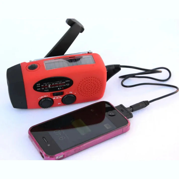 Portable Solar Emergency Radio with Hand Crank Charger