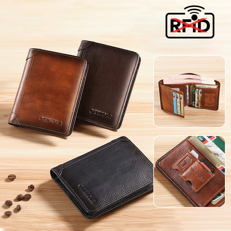 Dotisk Stylish Slim RFID Blocking Wallet for Men with Premium Leather Finish | Minimalist Design for Everyday Use