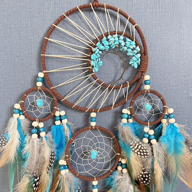Blue Crystal Wall Hanging Dreamcatcher for Home Decor