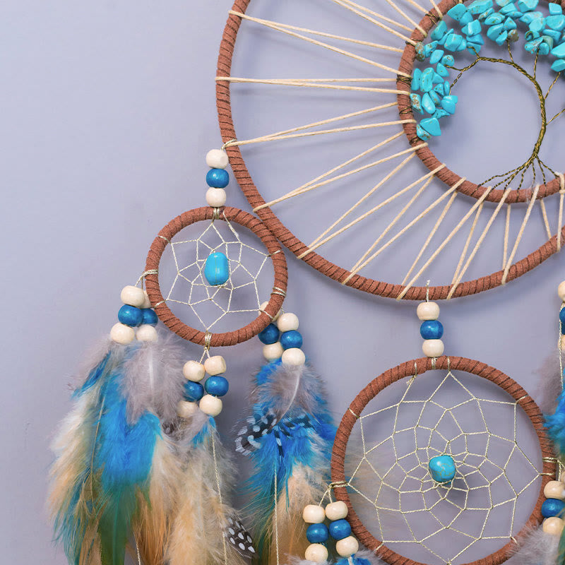 Blue Crystal Wall Hanging Dreamcatcher for Home Decor