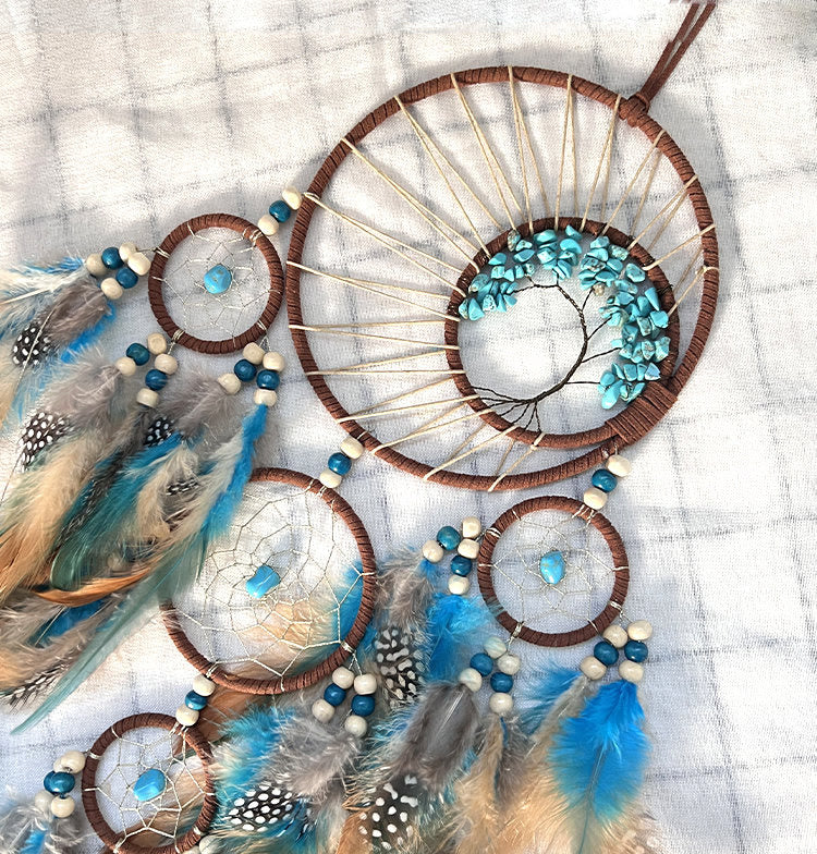 Blue Crystal Wall Hanging Dreamcatcher for Home Decor