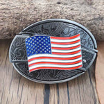 Oval Bull Skull Belt Buckle with Hidden Knife