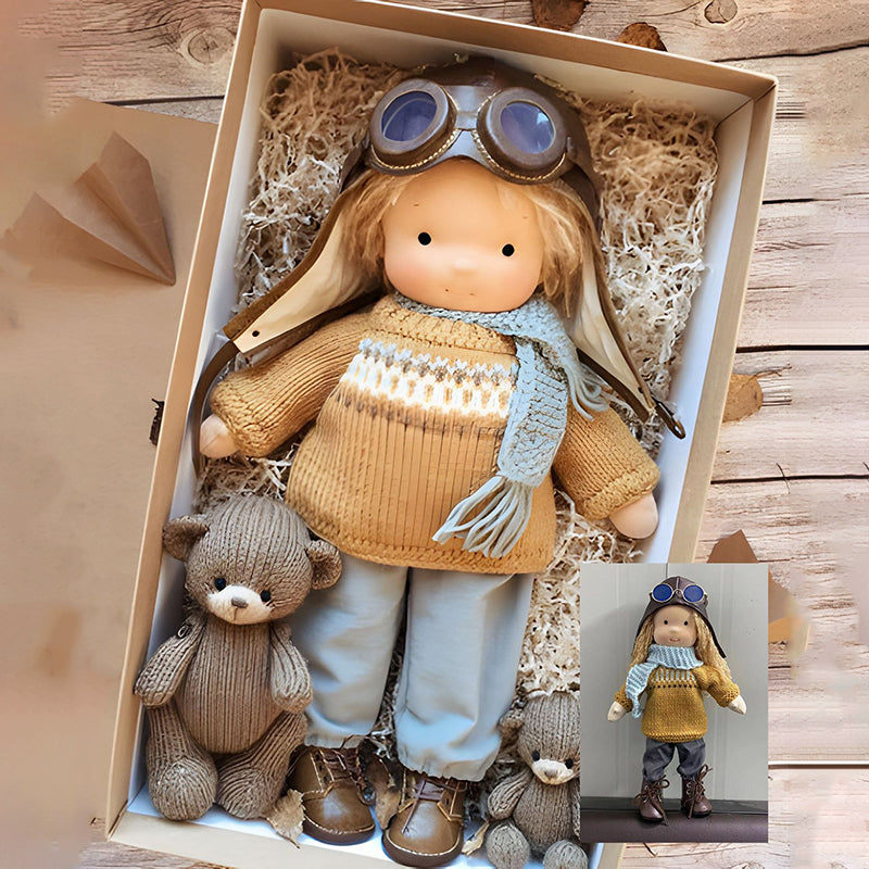 Artisan Wooden Educational Doll for Kids
