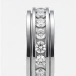 Spinner Ring with Cubic Zirconia Stones – Titanium Steel Anti-Anxiety Fidget Band for Women & Men in Silver, Rose Gold, or Gold