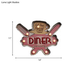 LED Novelty Wall Light Battery-Powered Metal Sign Sconce for Kids Room, Game Room & Man Cave – Beer, Car, Anchor Shaped Night Light