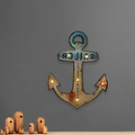 LED Novelty Wall Light Battery-Powered Metal Sign Sconce for Kids Room, Game Room & Man Cave – Beer, Car, Anchor Shaped Night Light