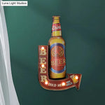 LED Novelty Wall Light Battery-Powered Metal Sign Sconce for Kids Room, Game Room & Man Cave – Beer, Car, Anchor Shaped Night Light
