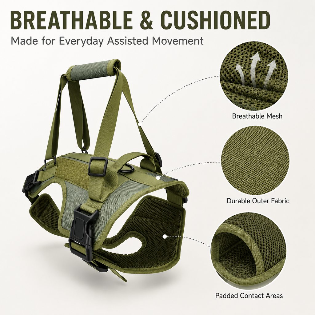 Dotisk Full-Body Dog Lift Support Harness for Stairs, Cars & Limited Mobility
