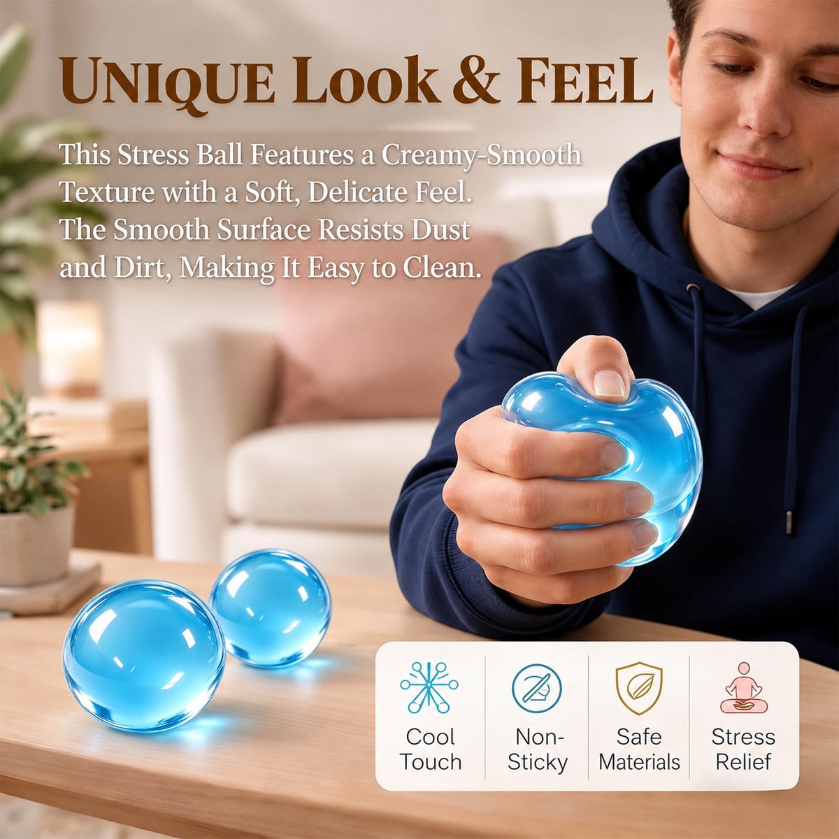 Coconut Oil Squishy 4-Pack - Slow-Give Stress Balls in 4 Colours