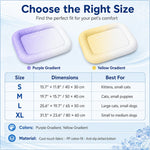 Dotisk Cool-Touch Gradient Pet Cooling Bed for Summer Naps - Breathable Bolster Rest Mat for Cats & Small Dogs