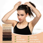 Natural Beaded Hair Tie Set