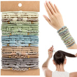 Natural Beaded Hair Tie Set