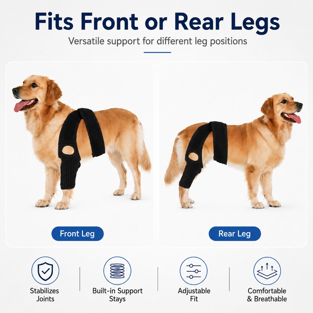 Dotisk Adjustable Dog Joint Support Brace for Daily Walks & Senior Leg Stability