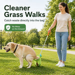 Dotisk Foldable Dog Poop Catcher for Walks - No-Bend Waste Pickup Tool with Telescopic Handle