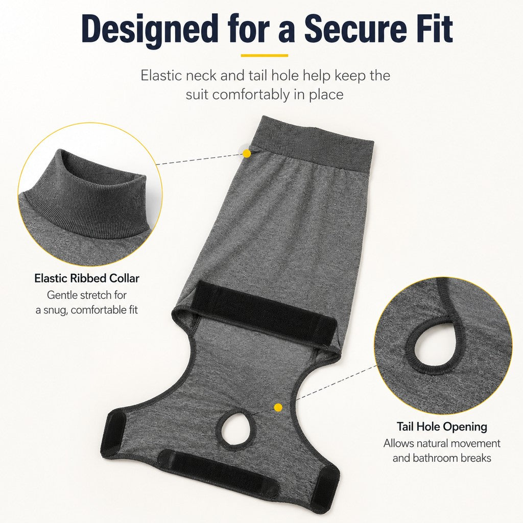 Dotisk Dog Recovery Suit with Pad Layer for Post-Surgery, Heat Cycles & Licking Protection