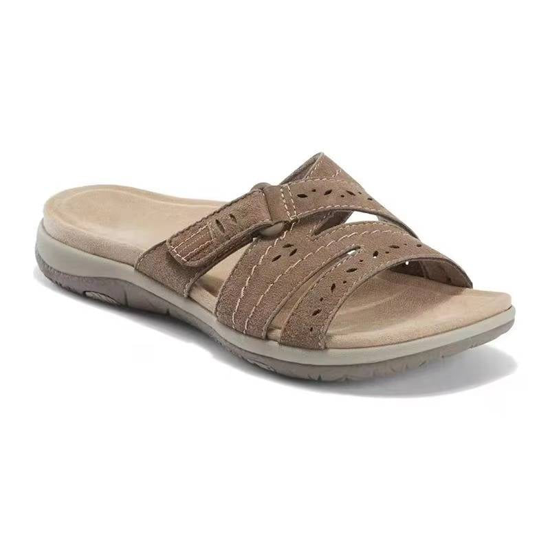 Women's Adjustable Hook & Loop Arch Support Sandals with Non-Slip Rubber Sole & All-Day Comfort
